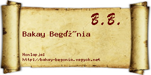 Bakay Begónia névjegykártya